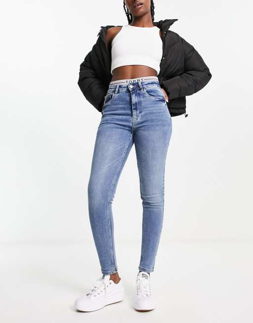 Pimkie - Blå højtaljede skinny-jeans