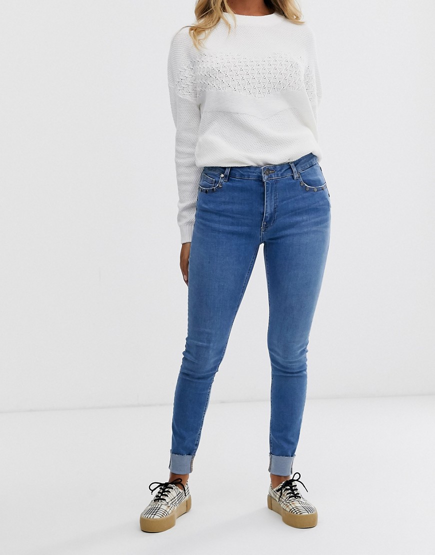 Pimkie – Blå skinny jeans med nitar