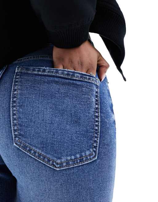 Pimkie – Blåtvättade skinny jeans med hög midja, 4 av 5