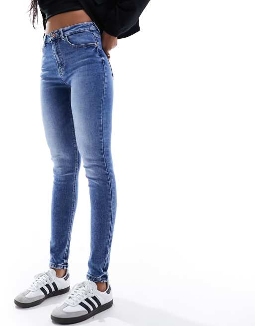 Pimkie – Blåtvättade skinny jeans med hög midja, 5 av 5