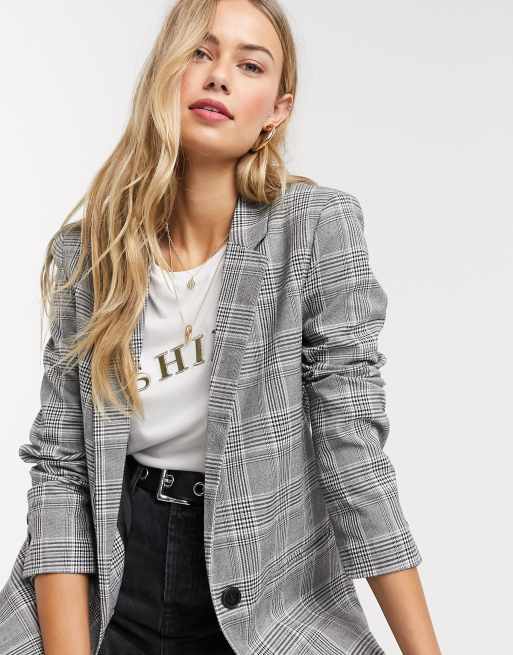 Blazer carreaux gris new arrivals