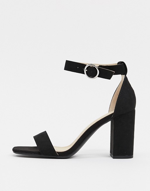 Pimkie block heeled sandals in black