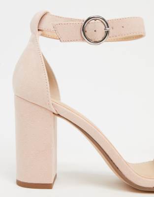 nude block heels asos