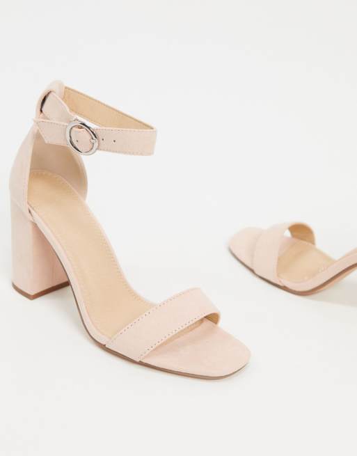 Pimkie block heeled sandals in nude ASOS