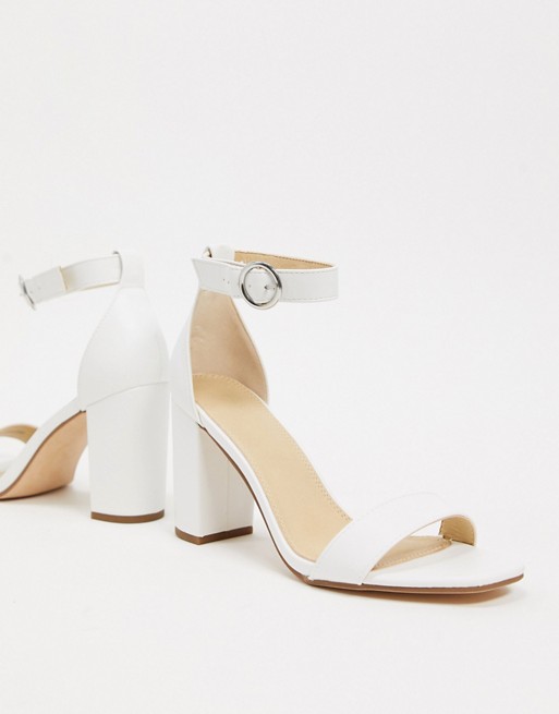 Pimkie block heeled sandals in white