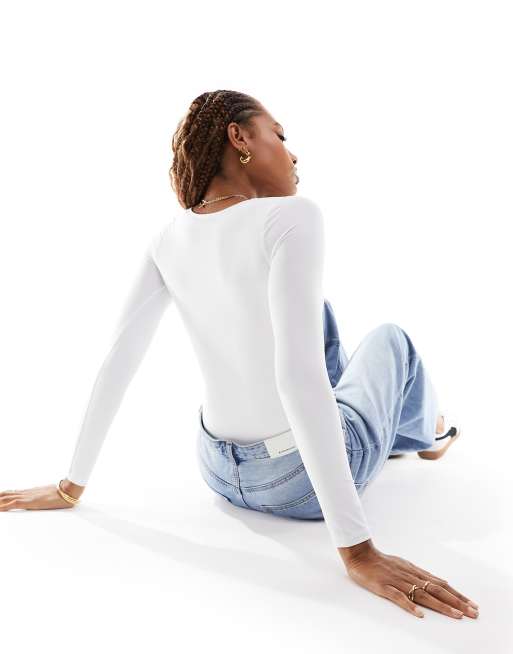 Pimkie - Body à manches longues avec encolure en V - Blanc, 2 de 4