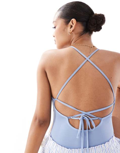 Pimkie - Body blu con laccetti sul retro - view 1