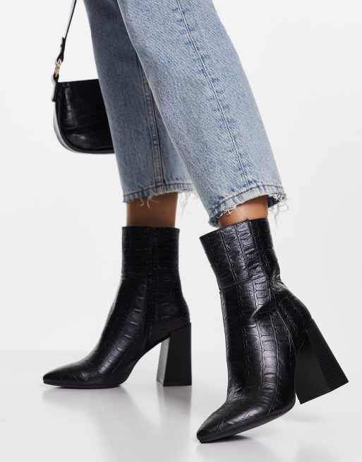 Pimkie Bottes a talon Noir croco ASOS