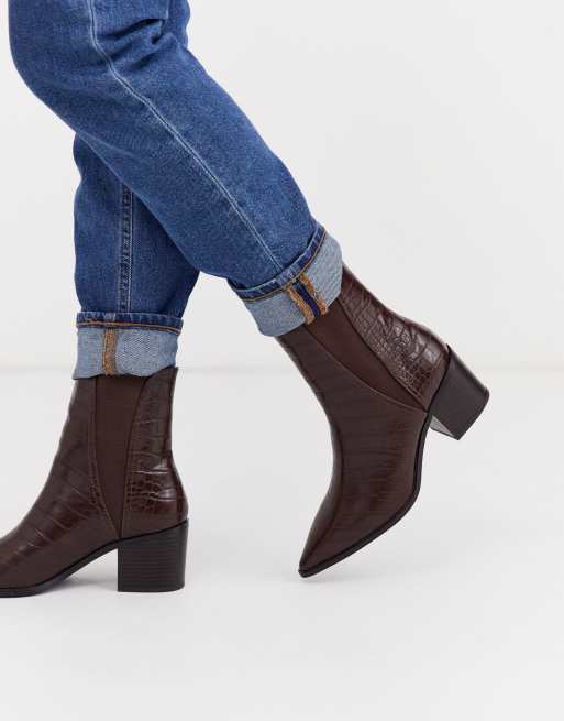 Bottines store croco bordeaux