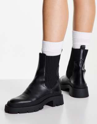 Pimkie elastic detail chelsea boot in black - ASOS Price Checker