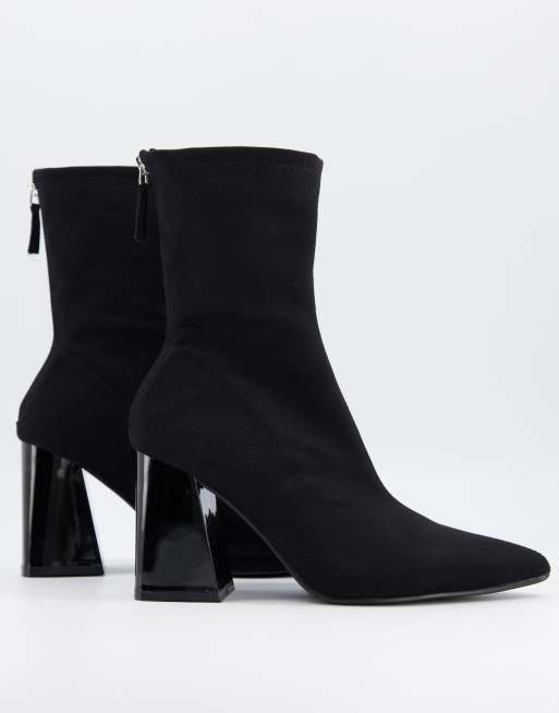 Pimkie Bottines pointues a talon en daim Noir