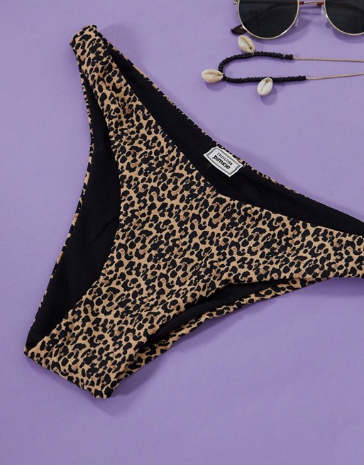 Pimkie brazilian bikini bottoms in leopard print