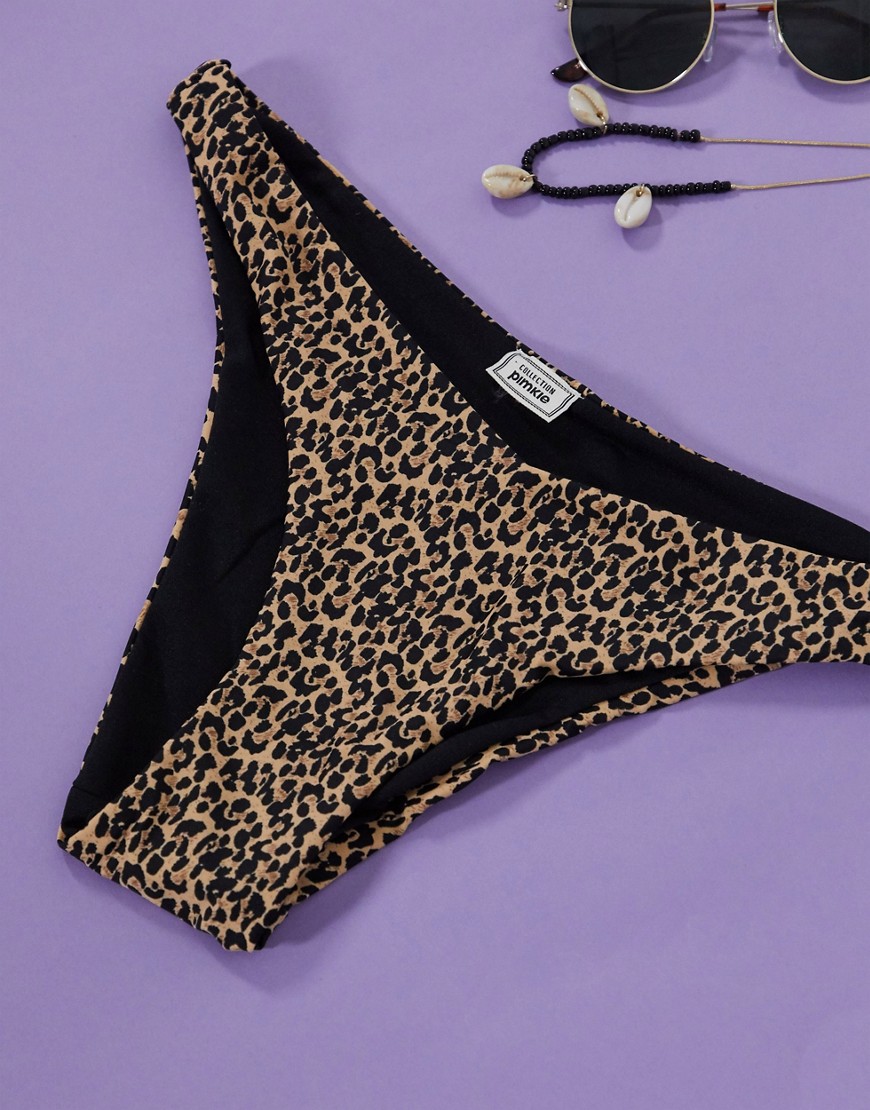 Pimkie - brazilianske bikinitrusser i leopardprint-Multifarvet