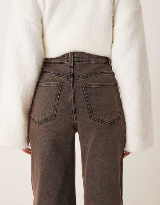 Pimkie - Brune jeans med høj talje og vide ben, 4 af 5