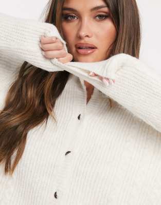 cream ribbed cardigan