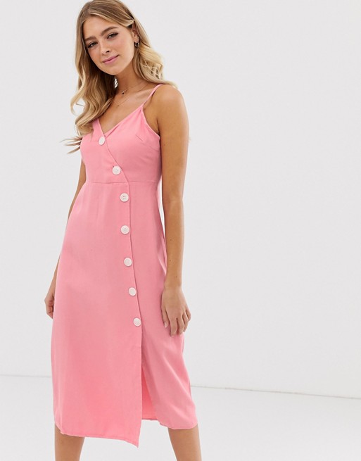 Pimkie button side cami dress in pink
