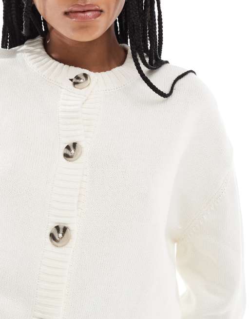 Pimkie - Cardigan in maglina écru con bottoni, 4 di 4