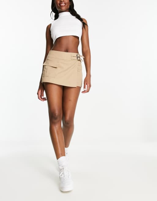 Pimkie cargo buckle detail skort in beige