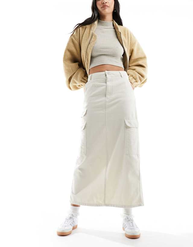 Pimkie - cargo midi skirt in white