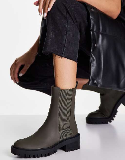 Pimkie chelsea boot in khaki ASOS