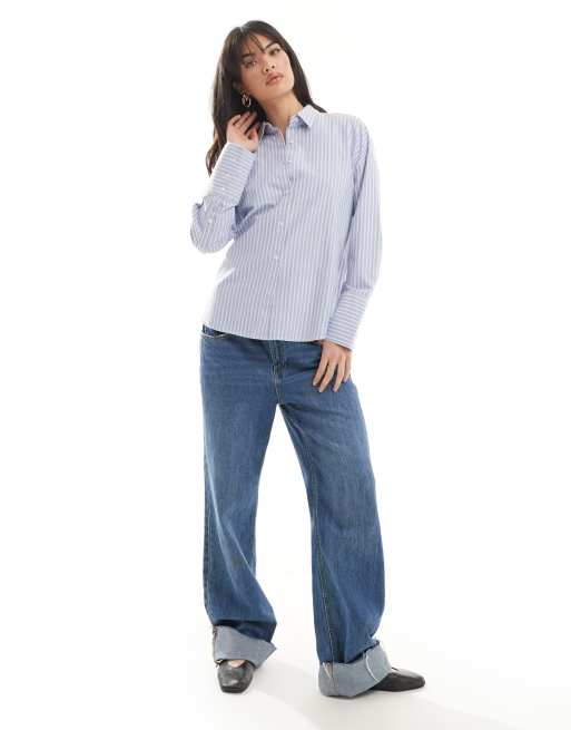 Pimkie Chemise rayée avec dos ouvert à deux liens noués Bleu