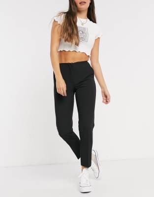dark grey cigarette trousers