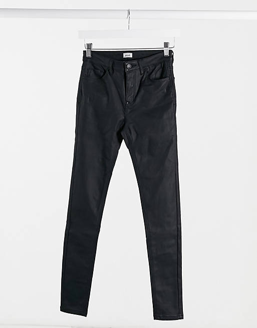 Jeans Pimkie coated skinny jeans in black 