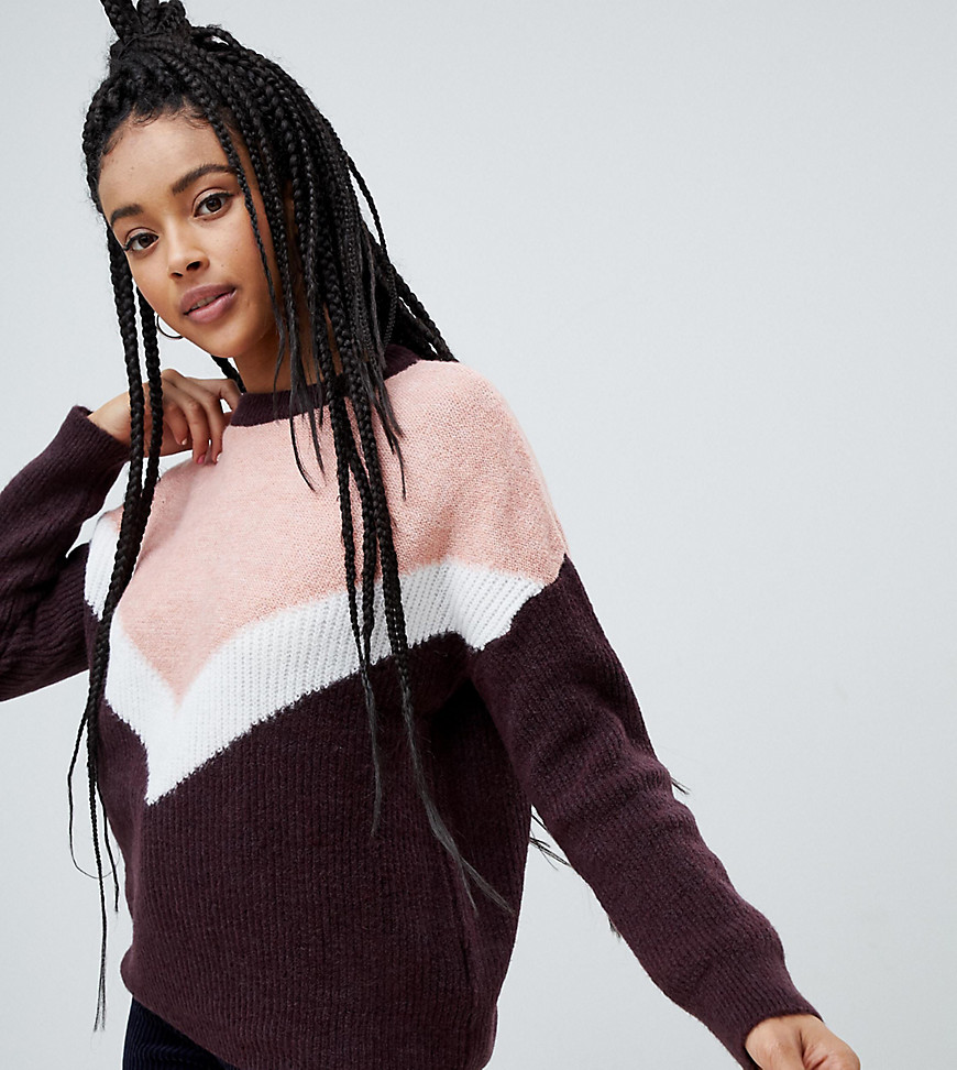 Pimkie colourblock knitted jumper-Red