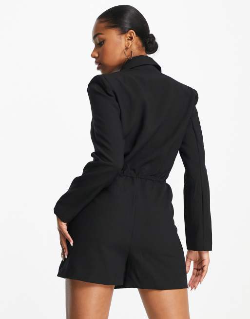 Pimkie Combishort blazer manches longues Noir ASOS