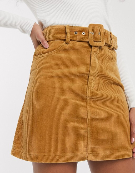 Pimkie cord mini skirt in brown