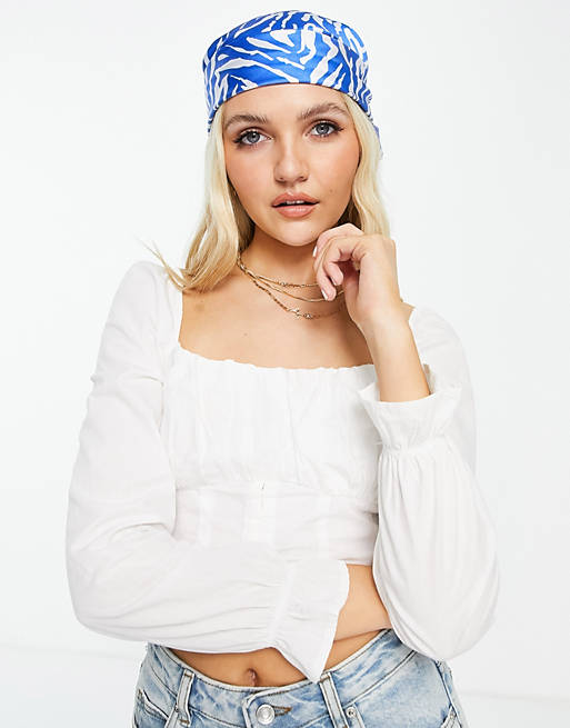 Pimkie corset long sleeve top in white