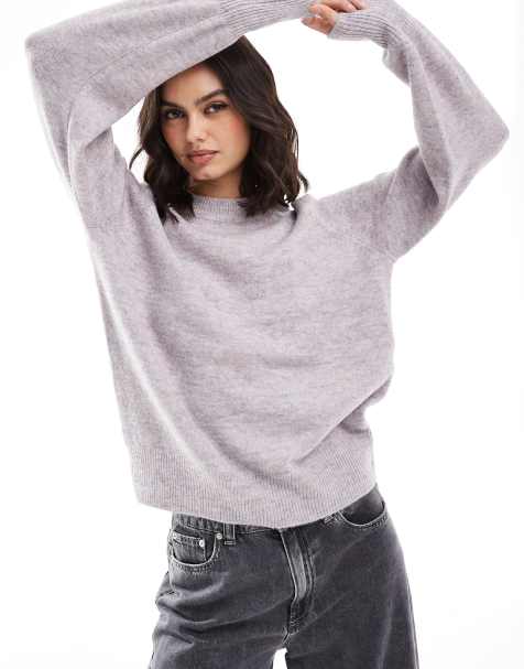 Pimkie crew neck jumper in grey marl - view 1