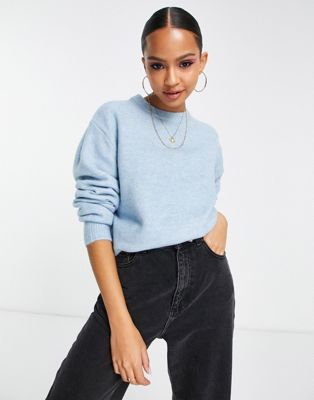 Pimkie crew neck knitted jumper in blue | ASOS