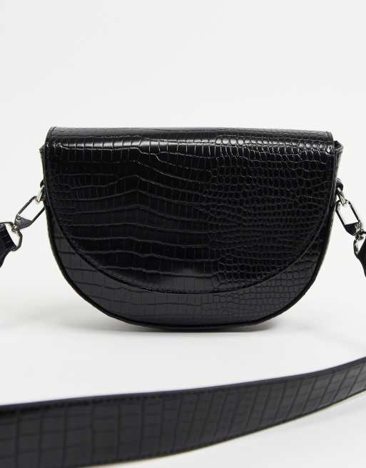 Pimkie croc cross body bag in black ASOS