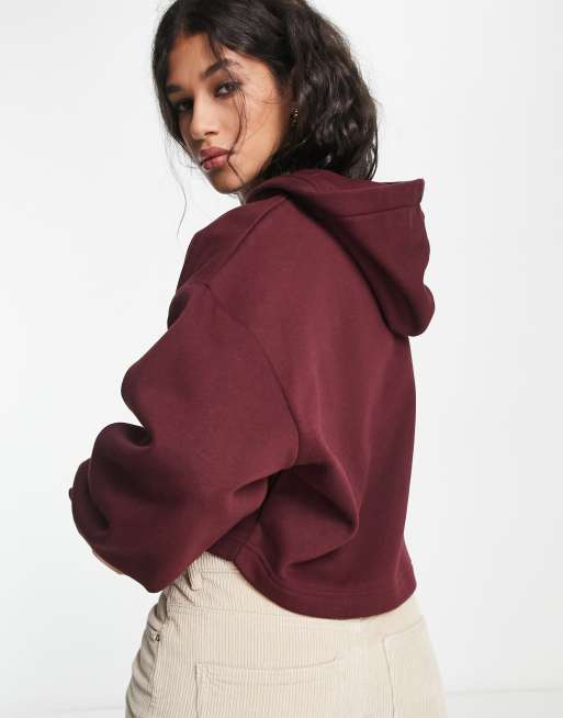 Burgundy 2025 cropped hoodie