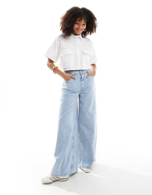 Pimkie - Cropped overhemd met korte mouwen en zak in wit, 4 van 4