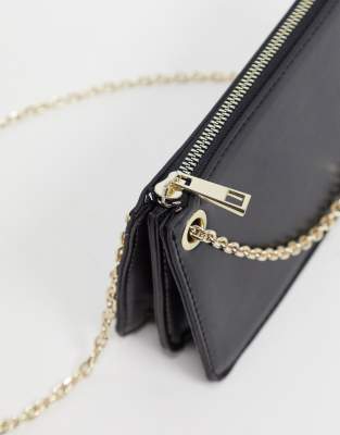 black bag with gold chain