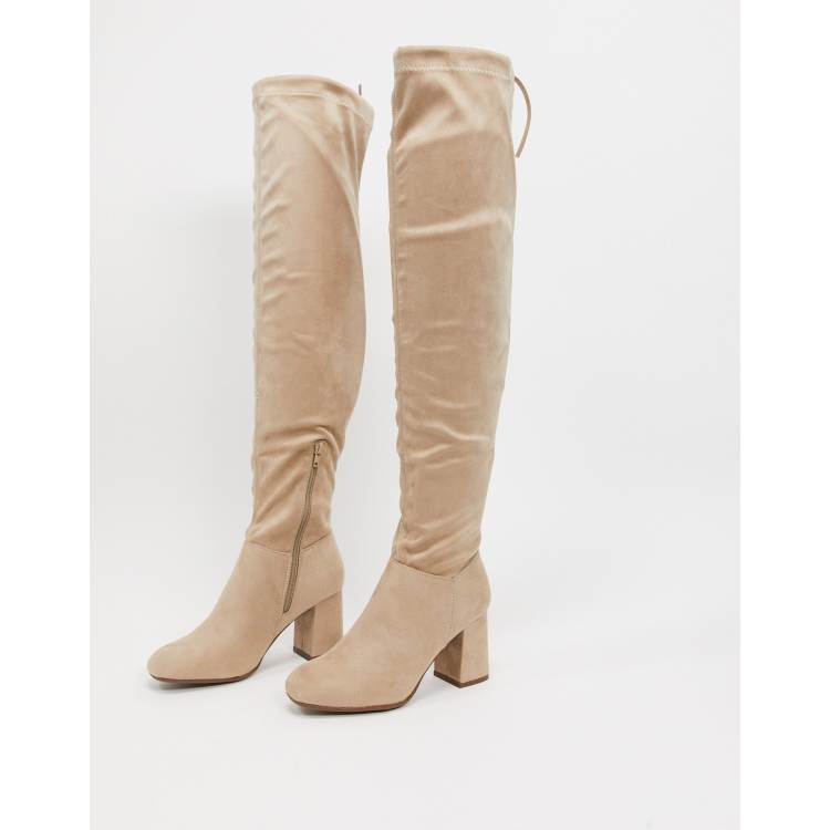 Cuissardes beige clearance talon