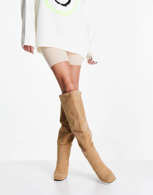 Pimkie Cuissardes souples en imitation daim Beige ASOS