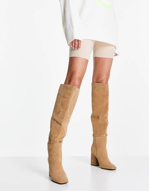 Pimkie Cuissardes souples en imitation daim Beige ASOS