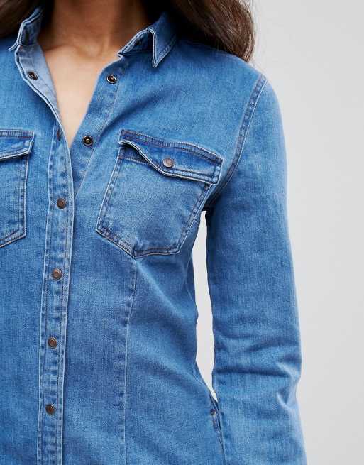 Pimkie Denim Button Through Dress | ASOS