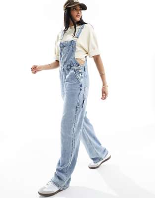 Pimkie denim wide leg dungarees in blue wash Sale