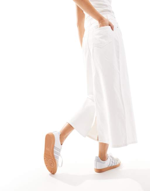 Pimkie - Distressed maxi rok van denim met split in wit, 2 van 5