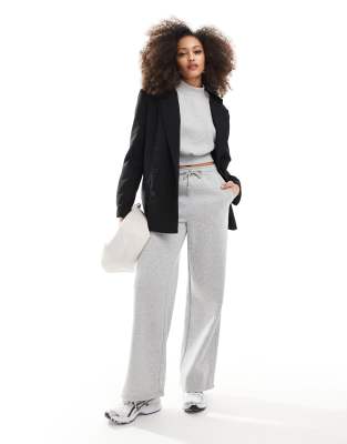 Pimkie Pimkie drawstring wide leg joggers co-ord in light grey