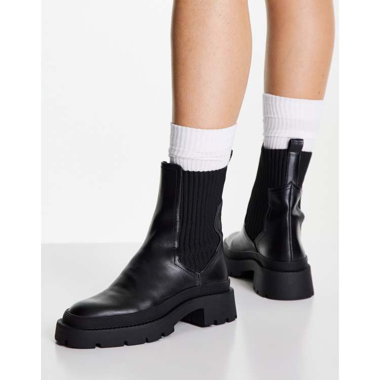 Pimkie elastic detail Chelsea boots in black ASOS