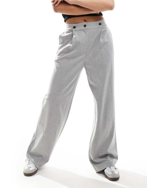 Pimkie - Elegante broek met rechte pijpen en verstelbare taille in lichtgrijs