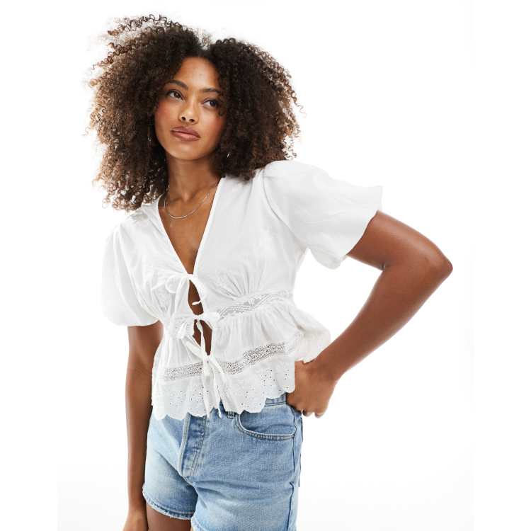 トップス rurumu: puff sleeve lace over blouse 207715815-1-white?$n_750w$&wid