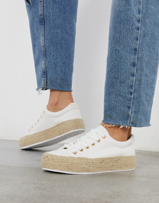 Pimkie espadrille trainers in off white