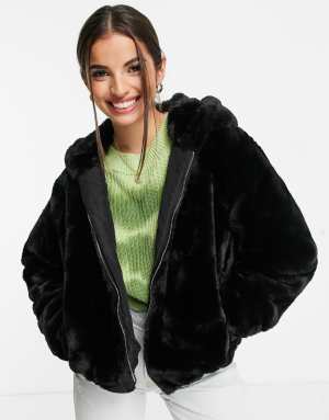 Pimkie hooded 2025 faux fur coat