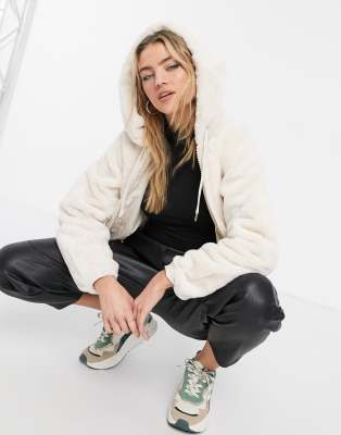 pimkie hooded faux fur coat